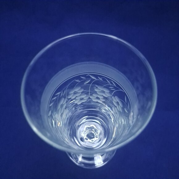 Vintage Etched Iced Tea Glass With Floral Design - Picture 5 of 6